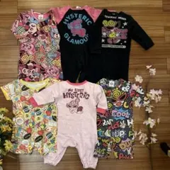 ヒステリックミニ HYSTERIC 恐竜ロンパース3点まとめピンクブルー黒