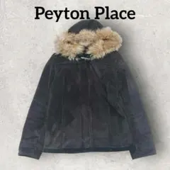 Peyton Place スエードコート ファーフード付きジャケット (9) 黒