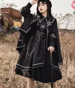 軍服 ロリータ ブラック ゴスロリ ミリロリ ワンピース ジャケット セット