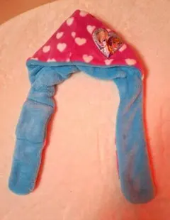 中古品　フードマフラー　アナと雪の女王　フリース　アナ　エルサ　ディズニー　子供