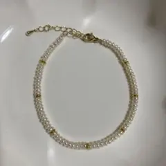 パール(ボタン玉)ブレスレット16cm