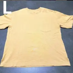 オレンジ コットン Tシャツ Lサイズ ポケット付き
