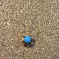 d*7様 シルバー フラワーモチーフ ネックレス ターコイズ - メルカリ