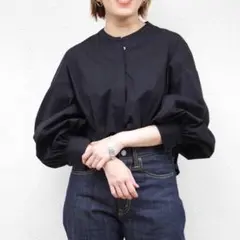 シンメ　ボリュームシャツ　コットン　黒 ボリュームシャツ ブラック - SINME ONLINE STORE