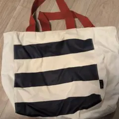 agnès b. トートバッグ アイボリー/ネイビー