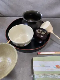 茶道 お点前セット 盆点前 茶碗 裏千家 棗 建水 柄杓