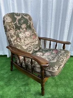 カリモク コロニアル クラシック花柄 リクライニングソファ 1人掛け i4-1※