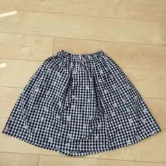 anyfam花柄刺繍チェックスカート 150