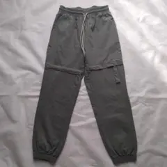 ストレッチ　スキニー　ジョガー　カーゴ　パンツ　カーキ　ウエストゴム