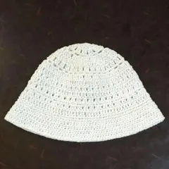 クロシェハット　クラッシャーハット　バケットハット　ラメ　透かし模様