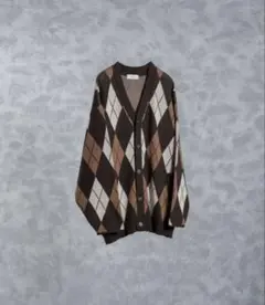 【ADRER】アーガイル柄 カーディガン