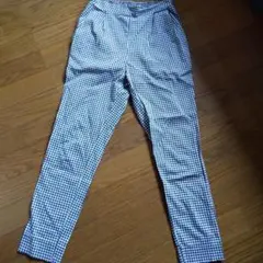 グローバルワーク　白黒ギンガムチェック スキニー風パンツ S