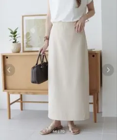 新品未使用【ディスコート/DISCOAT】リップルナロースカート　エクリュ　M