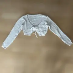 SHEIN ホワイトクロップドカーディガン