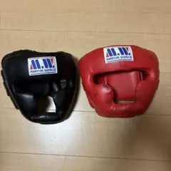 マーシャルワールド ヘッドギア 黒　赤セットのサムネイル
