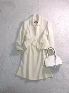 リフレクト 2WAYノーカラージャケット スカート スーツ セットアップ 9/7