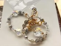 【新品】天然石＆ビーズチャーム　ラブラドライト　キーホルダーNo.147