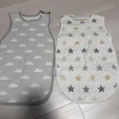 男の子　女の子　ガーゼ　スリーパー 綿100% 雲柄　星柄 2枚　セット　まとめ