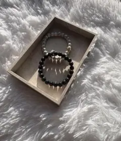 【新】ブレスレット 数珠 天然石 水晶 2個セット