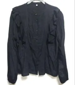 cocaフリル付き長袖ブラウス　サイズ M　黒　コカ