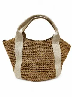 【新品タグ付き】COOCO かごバッグ 2WAY ショルダーバッグ ベージュのサムネイル