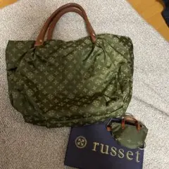 russet オリーブグリーン トートバッグ＆チャーム　美品　最終お値下げ