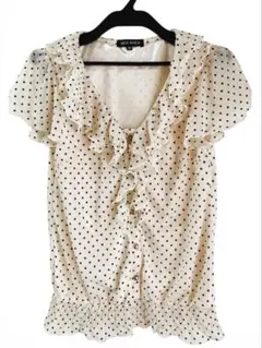 ミッシュマッシュ 水玉模様 フリル付き 半袖ブラウス MISCH MASCH