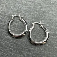 シルバー925 silver チューブフープピアス/軽研磨仕上げ