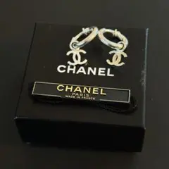 CHANEL シャネル シルバー フープ イヤリング ココ 97P