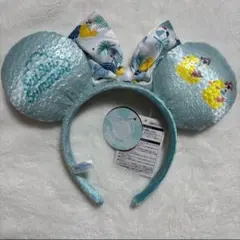 新品 ディズニー カチューシャ スイスイサマー チップとデール スパンコール