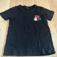 ミニーマウス 半袖Tシャツ ブラック 130