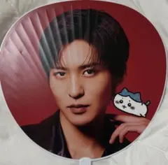 うちわ デコパーツ 水色 白