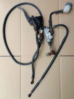 走行3000km WR250X】純正フロントブレーキマスター、ブレーキホース