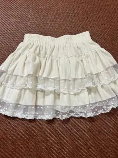 アイボリー フリル ミニスカート