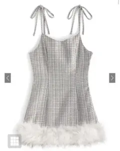 GRL ファーラメツイードミニキャミワンピース