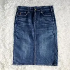 EDWIN SOMETHING デニムスカート Mサイズ ストレッチ レオパード