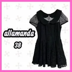 [allamanda] レース　 シアー　半袖　ミニワンピース　ブラック　可愛いのサムネイル