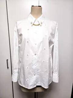 美品 希少 ユキコ ハナイ レース パール チェーン 長袖 ブラウスのサムネイル