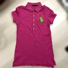 【美品S】ラルフローレン ポロシャツ刺繍ビッグポニー ピンク Y2K 平成ギャル