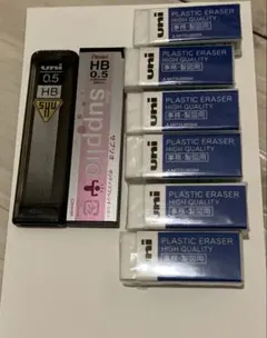 uni消しゴム6個セット シャーペン芯