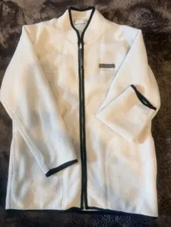 フルジップ ホワイト フリースジャケット