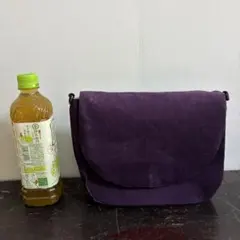 ハンドメイド コーデュロイ パープル ショルダーバッグ