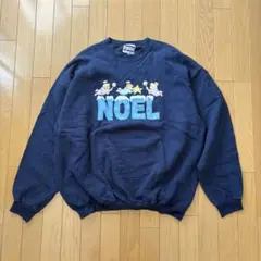 Hanesトレーナー　古着　ネイビー　紺スウェット　NOEL