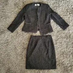 Chloe ダークグレー ツイード風 ジャケットスカートセット　サイズ:40