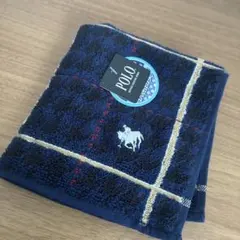 Polo ネイビー チェック柄 タオルハンカチのサムネイル
