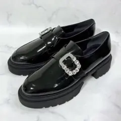 新品✨DIANA ダイアナ ビジュー ローファー スクエアトゥ エナメル