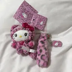 サンリオ　ギャルネコ　マスコットホルダー キティヒョウ柄 ピンク