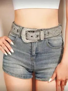 ストーン付き シルバーベルト Y2K