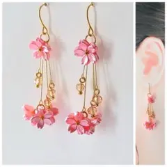 【727】 ピアス　イヤリング　さくら　桜　花　フラワー　ハンドメイド