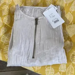 クラシカルエルフ　袖ギャザー入り　プルオーバー　ジップ　ベージュ　新品　L